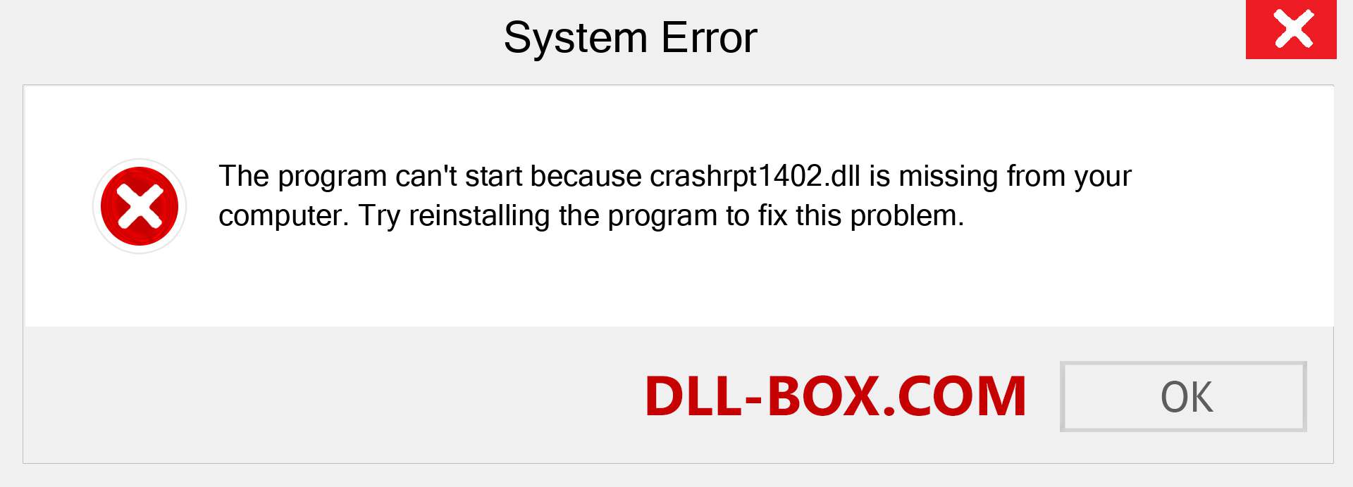  crashrpt1402.dll file is missing?. Download for Windows 7, 8, 10 - Fix  crashrpt1402 dll Missing Error on Windows, photos, images